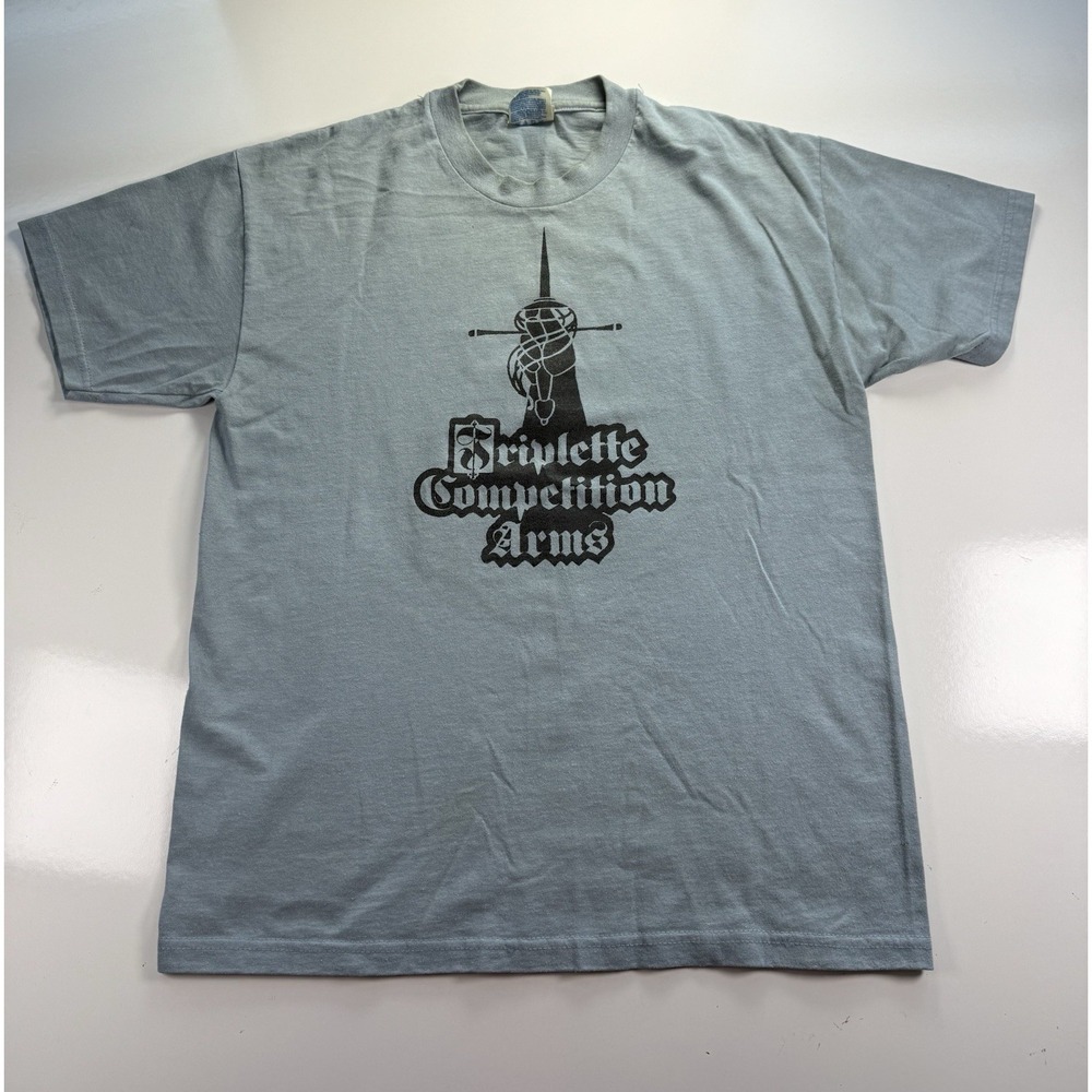 Vintage 90s Triplette Competition Arms Sword M graphic T Shirt USA Hanes 50/50